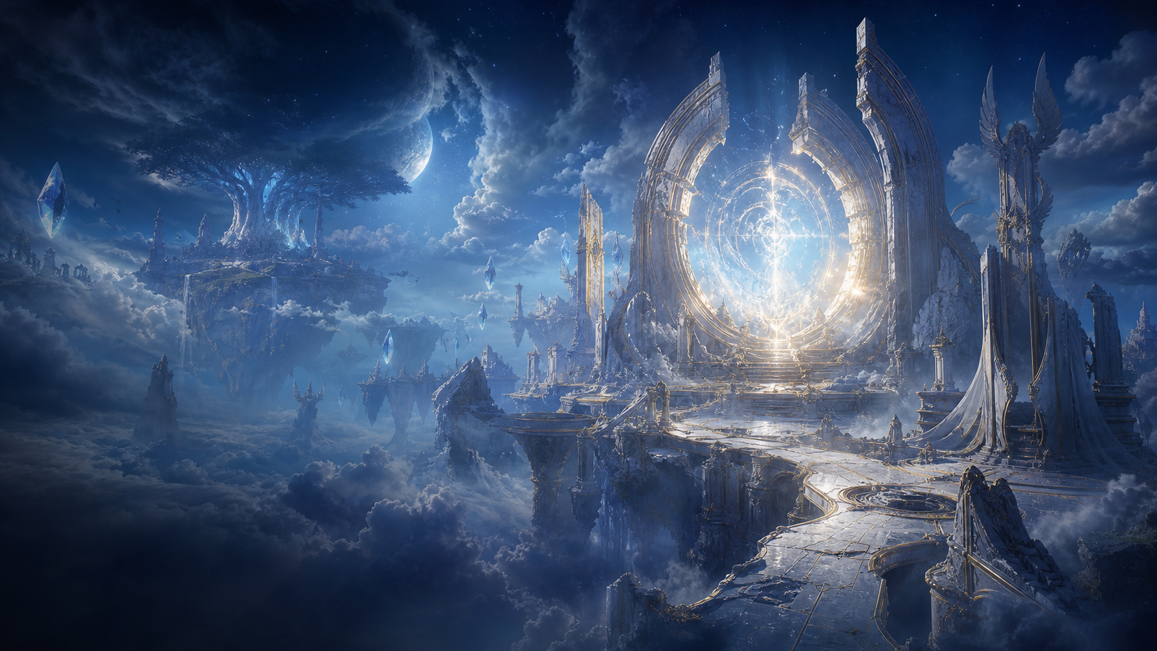 Celestial Aion Art Online portal above floating islands